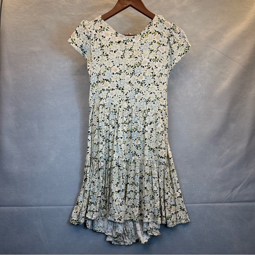 American Eagle Outfitters Dress Daisy Ditsy Floral Tiered size Small Cap Sleeve